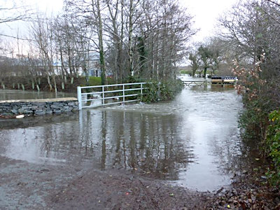 Waterworks inundated at Llanbedr