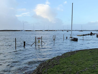 Water over Pensarn Quay 1