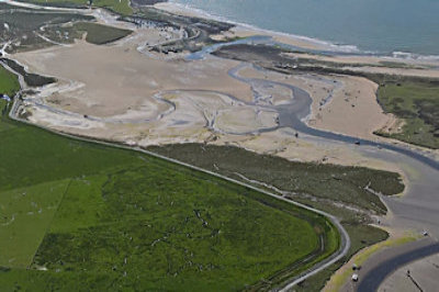 Mochras lagoon at low tide
